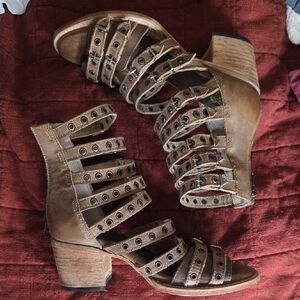 Brown Strappy Heeled Sandals